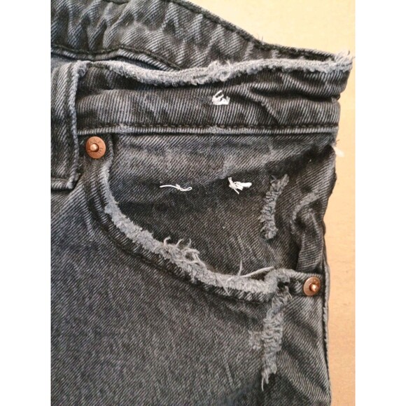 Abercrombie & Fitch The Dad High Rise Curve Love Jeans Size 31 Black Button Fly - Picture 3 of 10